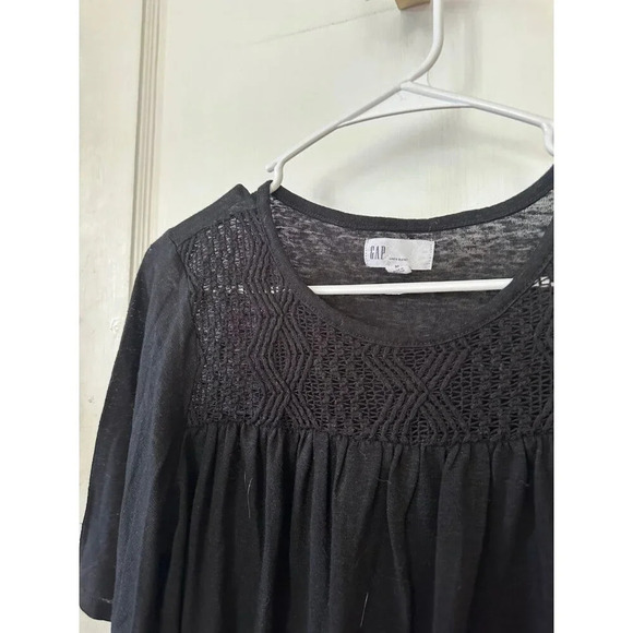 Gap linen blend women’s size medium black blouse - Picture 3 of 7